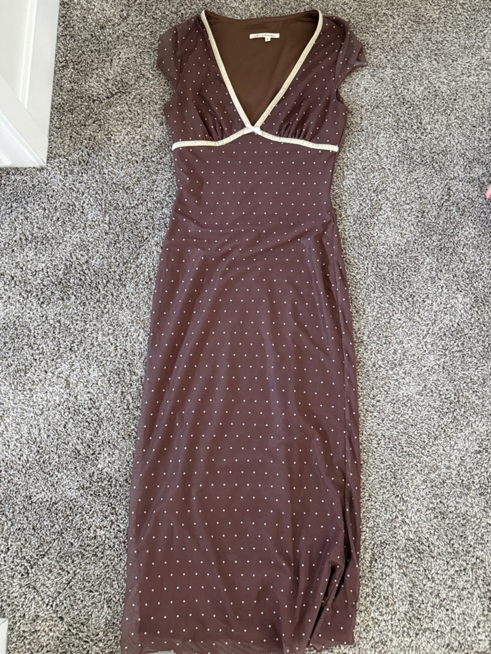 Shopzoco Brown Polka Dot Dress